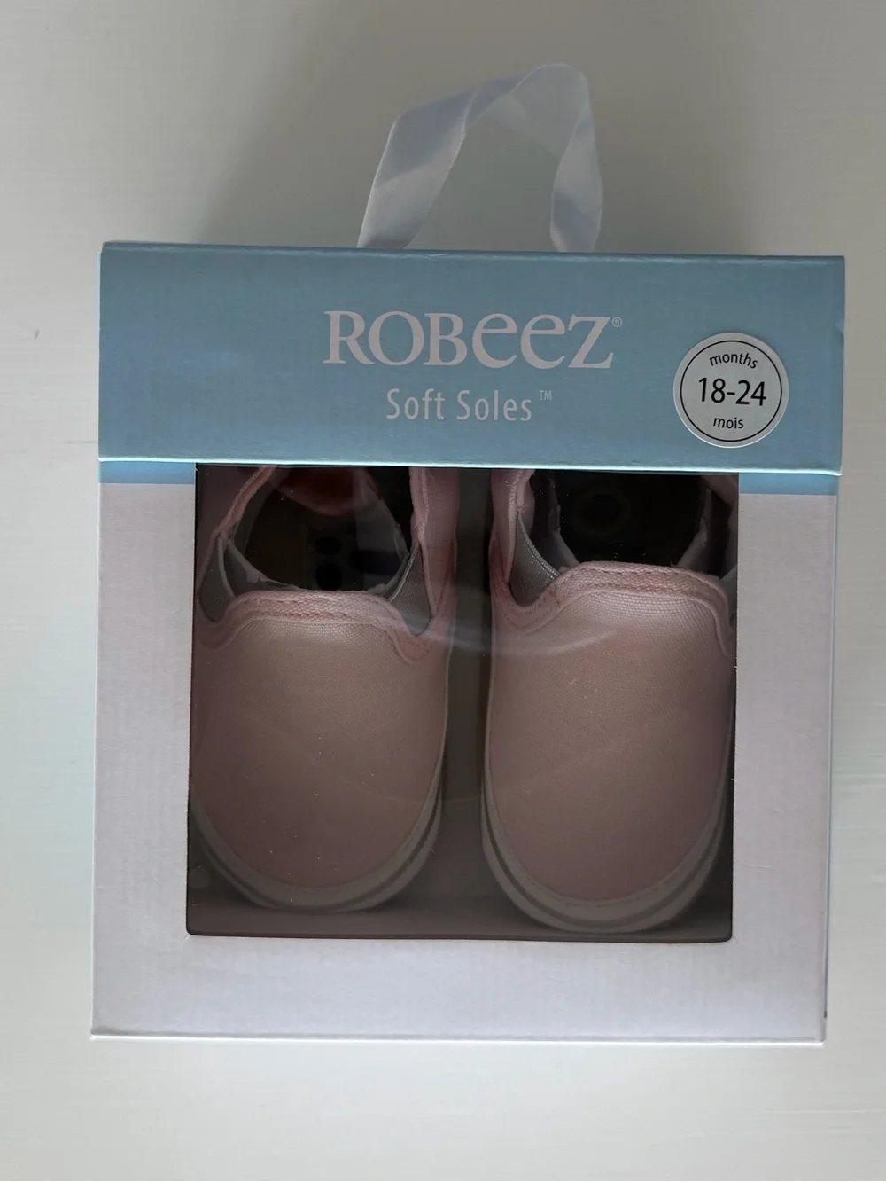 Robeez Soft Leather Soles Light Pink Slip-On Leah Basic Shoes (18-24 Months) NIB